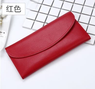 レディース二つ折り財布 本革薄型封筒式二つ折り財布